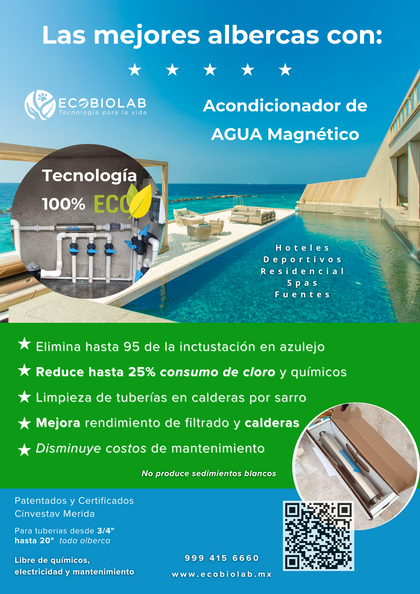 Acondicionador de Agua para HOTELES, Restaurants,  Calderas y Albercas. Eficiente Antisarro