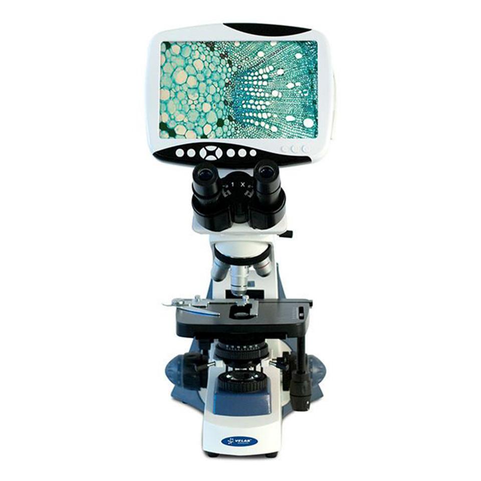 Microscopio biológico con pantalla LCD. Modelo VE-653